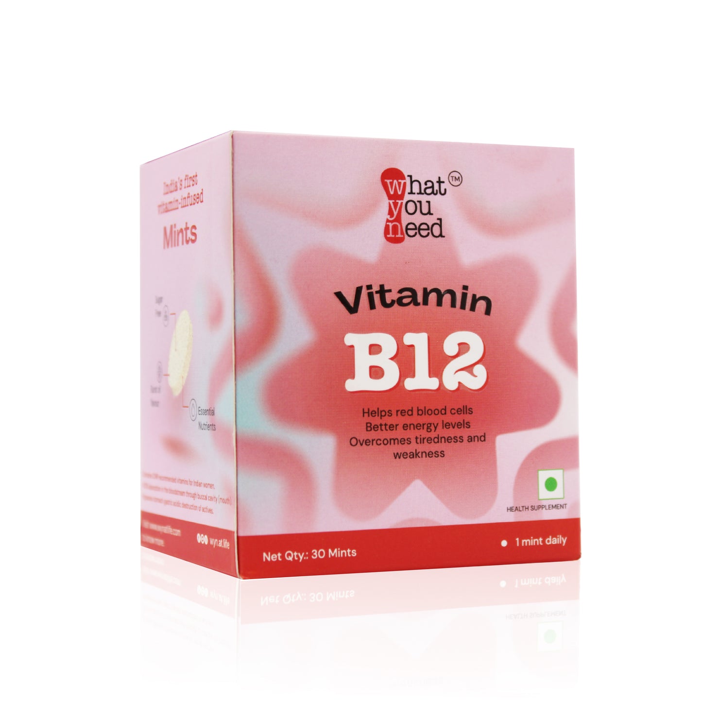 WYN best b12 supplement mints box for energy and red blood cell support