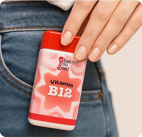 Pocket-friendly B12 tablets for daily energy boost.